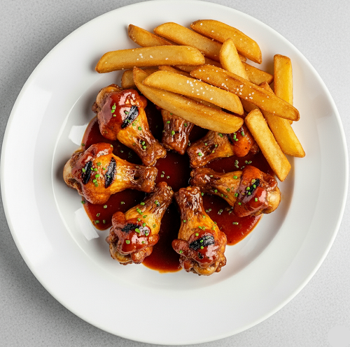 4 Pcs Hot Wings With Chips 