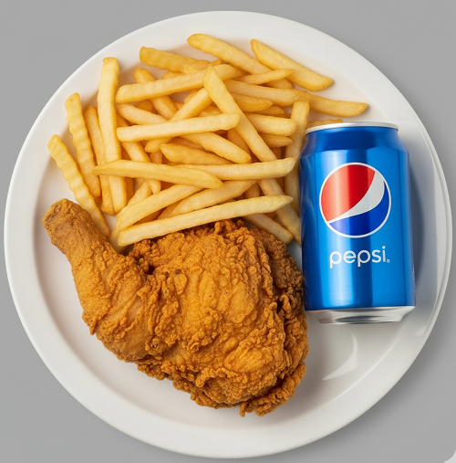 1 Pc Chicken & Chips Meal Lunch Box 