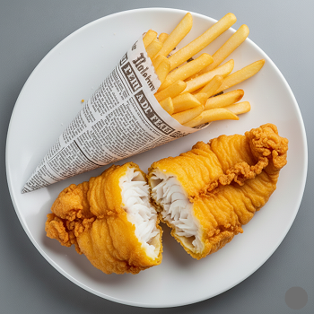 Large Fish & Cone Of Chips 